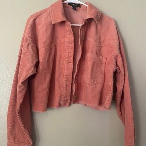 Forever 21 Rose Cropped Corduroy Jacket